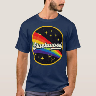 Blackwood-Regenbogen im Vintagen Weltraum T-Shirt