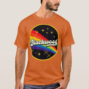 Blackwood-Regenbogen im Vintagen Weltraum T-Shirt