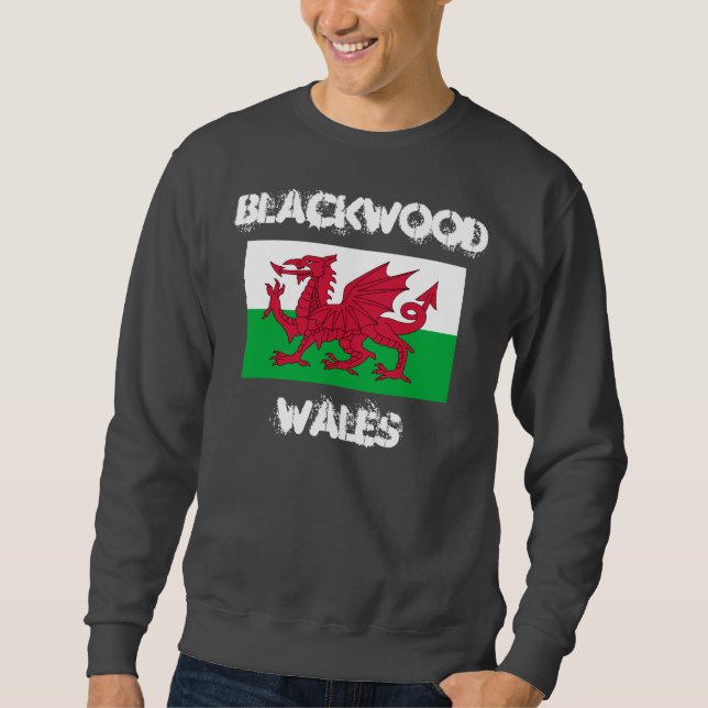 Blackwood, Wales mit walisischer Flagge Sweatshirt (Vorderseite)