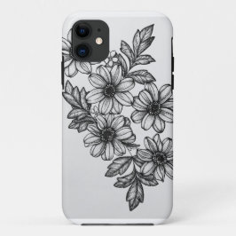 Blackwork Blumen-Telefon-Kasten Case-Mate iPhone Hülle