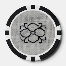 Blackwork embroidery poker chip