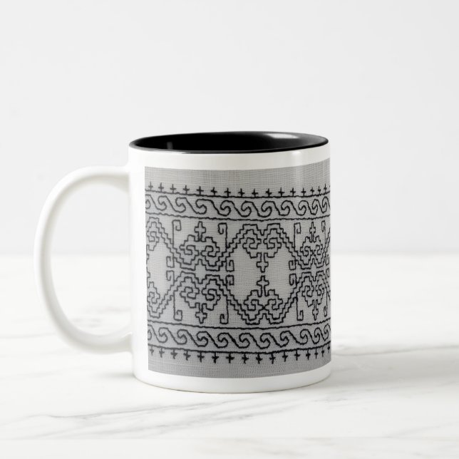 Blackwork embroidery two tone mug zweifarbige tasse (Links)