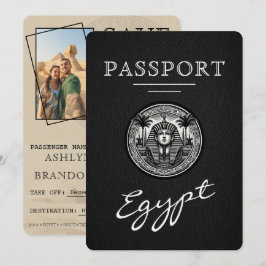 Blacl Egypt Passport Wedding Save the Date