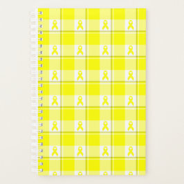 Bladder Cancer Awareness Plaid Planner, Yellow Planer