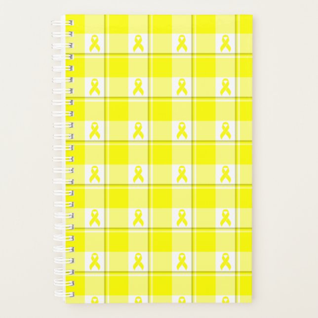 Bladder Cancer Awareness Plaid Planner, Yellow Planer (Vorderseite)