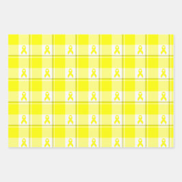 Bladder Cancer Awareness Plaid Wrapping Paper Geschenkpapier Set