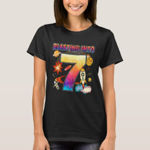Blade in 7 glücklich 7. Geburtstag Outerspace Astr T-Shirt