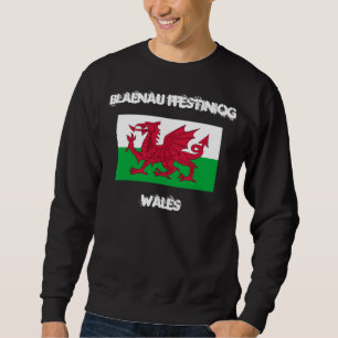 Blaenau Ffestiniog, Wales mit walisischer Flagge Sweatshirt
