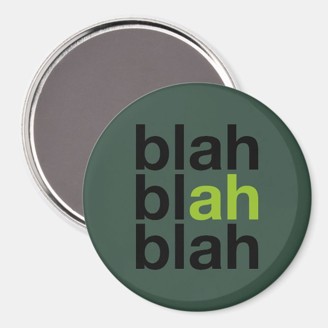 Blah Blah Blah - Minimalist Magnet (Vorderseite/Rückseite)