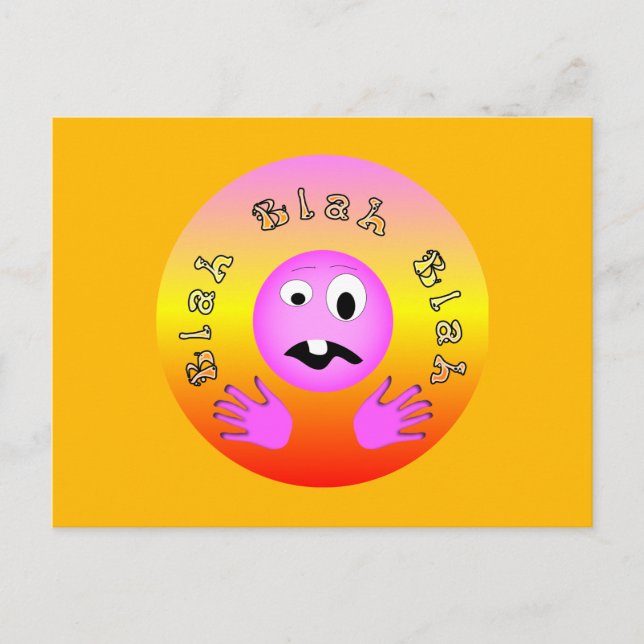 Blah Blah Blah Postkarte (Vorderseite)