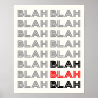 BLAH BLAH BLAH Typografie Poster