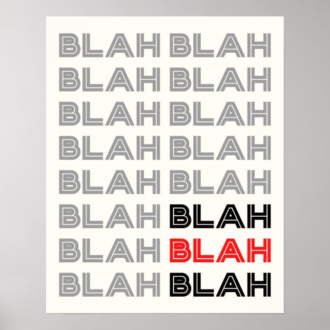 BLAH BLAH BLAH Typografie Poster (Vorne)