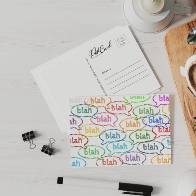 Blah Blah Funny Niedlich Say Hallo Custom Postkarte (Von Creator hochgeladen)