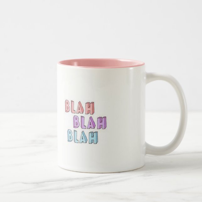 Blah Blah Kaffee-Tasse Zweifarbige Tasse (Rechts)