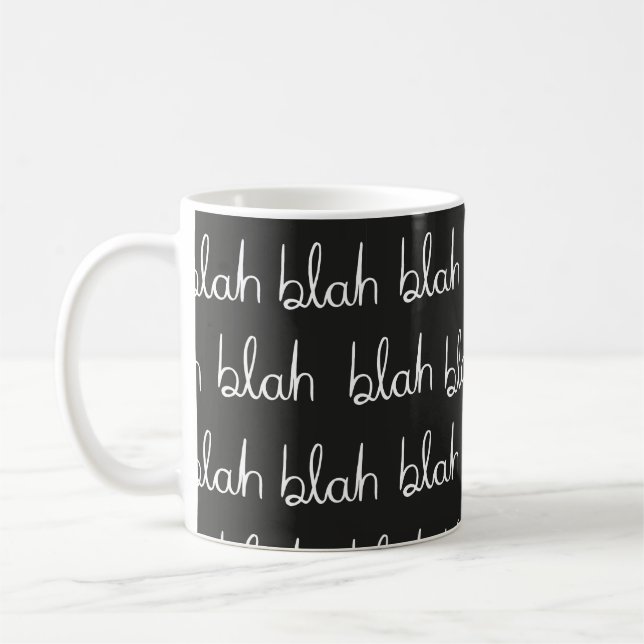 Blah blah nahtloses Muster.  Kaffeetasse (Links)