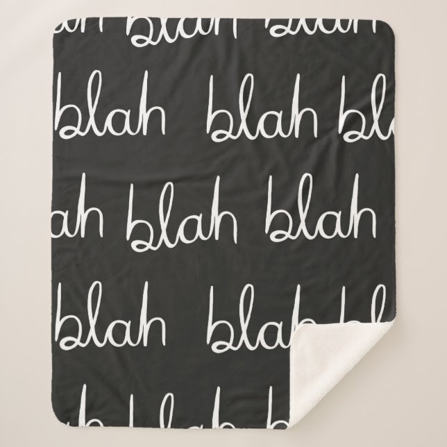 Blah blah nahtloses Muster.  Sherpadecke (Vorderseite)