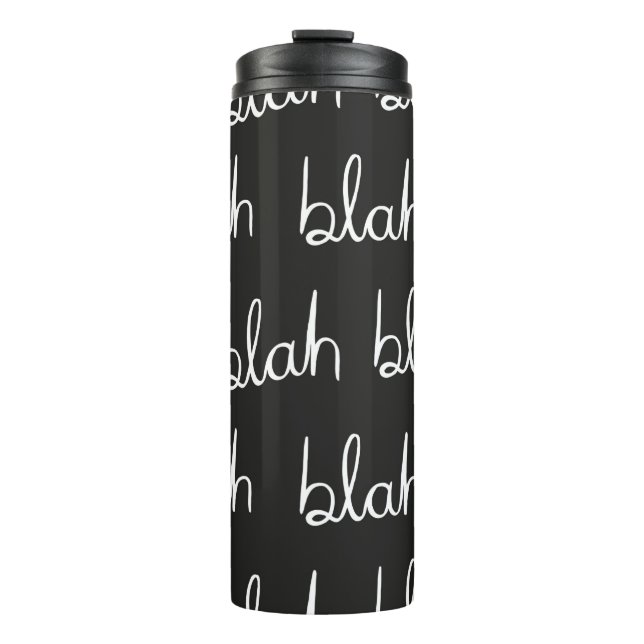 Blah blah nahtloses Muster.  Thermosbecher (Vorderseite)