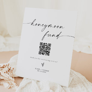 BLAIR Minimalistisch Boho Honeymoon Fund Wedding S Sockelschild