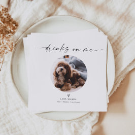 BLAIR Minimalistisch Dog Pet Foto Hochzeitscocktai Serviette