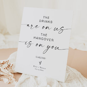 BLAIR Minimalistisch Wedding Open Bar Sign Moder Sockelschild