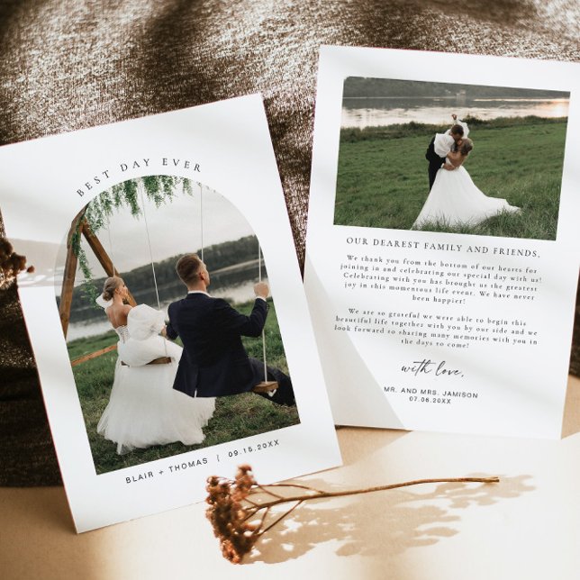 BLAIR Modern Best Day Ever Wedding Dankeschön Card Einladung (Von Creator hochgeladen)
