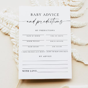 BLAIR Modern Boho Baby Advice and Predictions Card Einladung