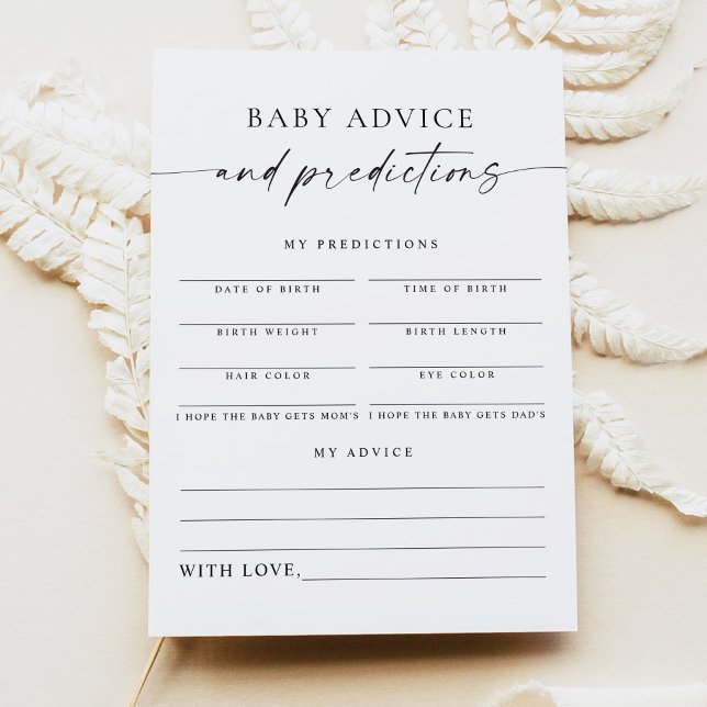 BLAIR Modern Boho Baby Advice and Predictions Card Einladung (Von Creator hochgeladen)