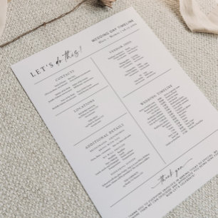 BLAIR Modern Boho Wedding Day Details Zeitleiste Flyer
