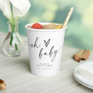 BLAIR Modern Minimal Boho Oh Babydusche Pappbecher