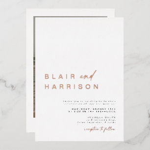 BLAIR Modern Minimal Foil Einfaches Foto Hochzeit Folieneinladung