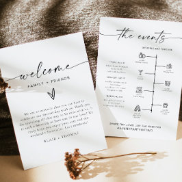 BLAIR Modern Minimal Welcome Letter Timeline Card Einladung