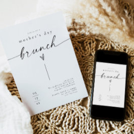 BLAIR Modern Minimalistisch Heart Mother's Day Bru Einladung