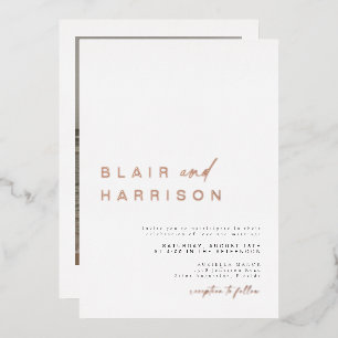 BLAIR Moderne Minimal Folie Einfache Foto Hochzeit Folieneinladung