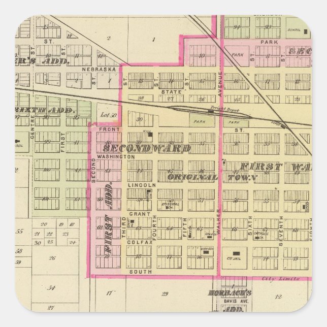Blair, Nebraska Quadratischer Aufkleber (Vorderseite)