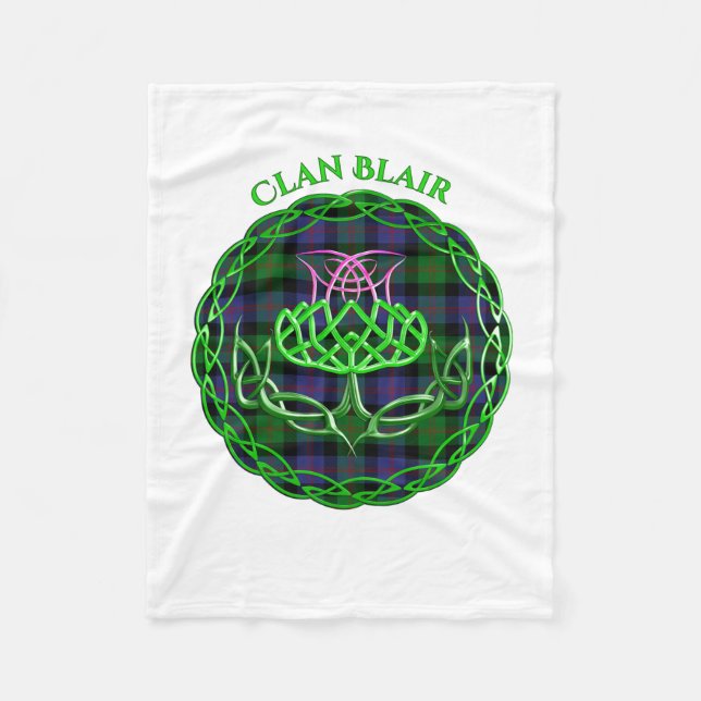 Blair Scottish Tartan Celtic Thistle Fleecedecke (Vorderseite)