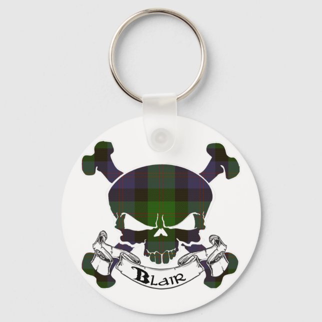 Blair Tartan Skull Schlüsselanhänger (Vorderseite)