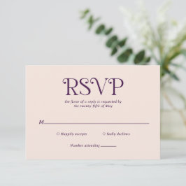 Blaire Lila Moderne Hochzeit RSVP Karte