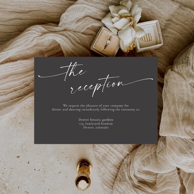 BLAIRE Moderne Kalligrafie Hochzeitsempfang Begleitkarte (Von Creator hochgeladen)