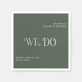 Blaire Moss Green Modern Wedding Serviette