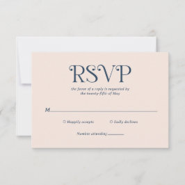 Blaire Navy Blue Modern Wedding RSVP Karte