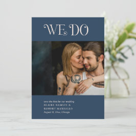 Blaire Navy Blue Modern Wedding Save The Date