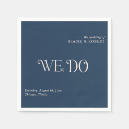 Blaire Navy Blue Modern Wedding Serviette
