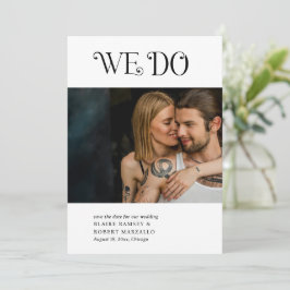 Blaire Schwarz-weiß Moderne Hochzeit Save The Date