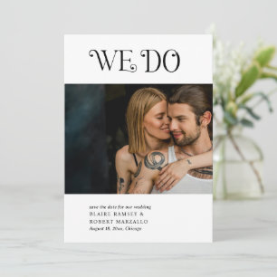 Blaire Schwarz-weiß Moderne Hochzeit Save The Date