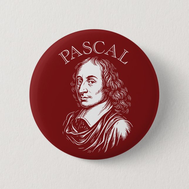 Blaise Pascal Rundstecker Button (Vorderseite)