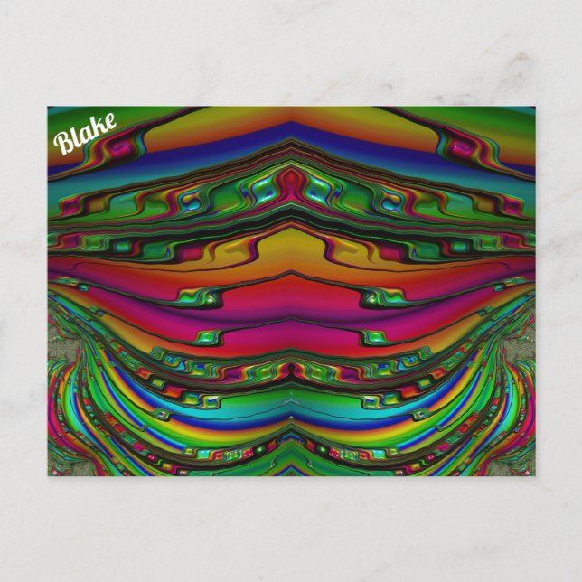 BLAKE ~ 3D-Fraktal Design Muster ~ Multicolor Postkarte (Vorderseite)