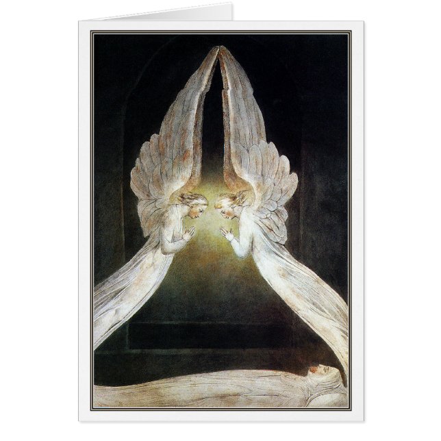Blake Card/Einladung: Christus von Engeln bewacht  (Vorne)