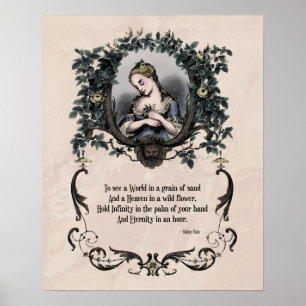 Blake "Eine Welt sehen" viktorianische Poesie Kuns Poster