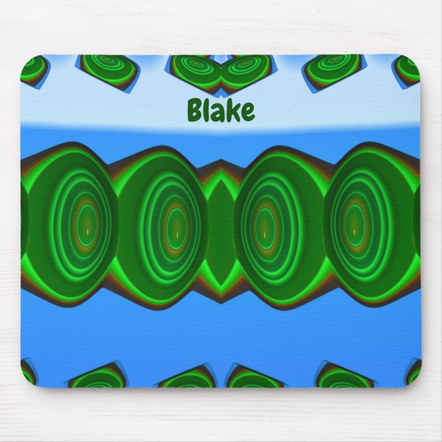 BLAKE ~ Green Blue White ALIEN INVASY ~ Mousepad (Vorne)