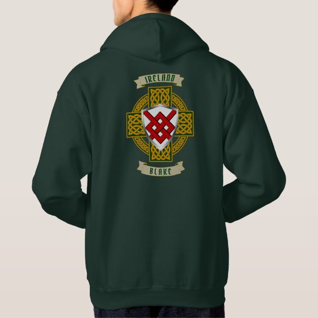 Blake Irish Shield & Celtic Cross Hoodie (Rückseite)